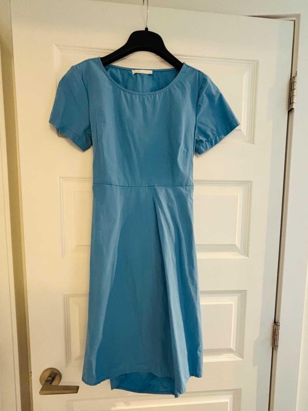 OAK + FORT Light Blue Short-Sleeve Midi Dress